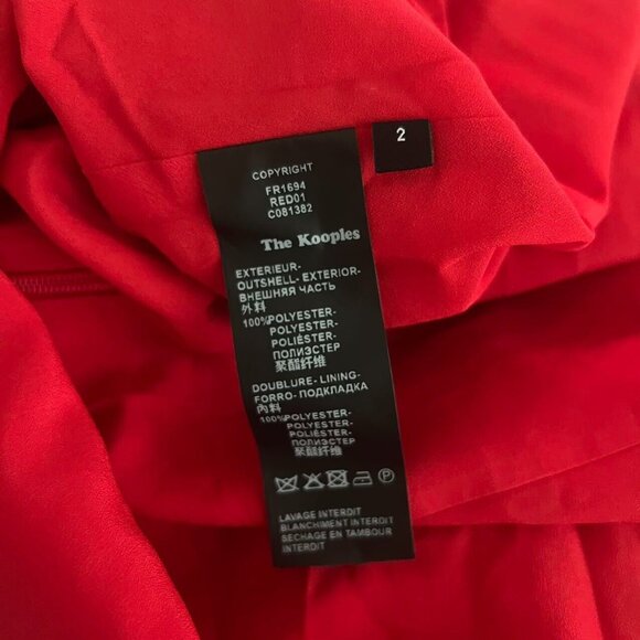 NWT The Kooples Moon Flower Red Floral Ruffle Mini Dress Size 2 - Picture 5 of 12